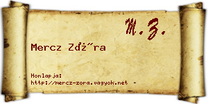Mercz Zóra névjegykártya